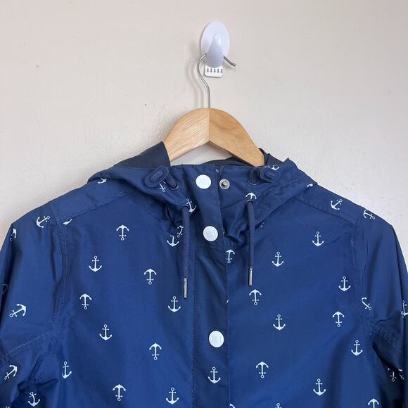 Helly Hansen Lyness Womens Rain Jacket Coat Size XS Blue Nautical Anchor Hooded - Picture 5 of 15